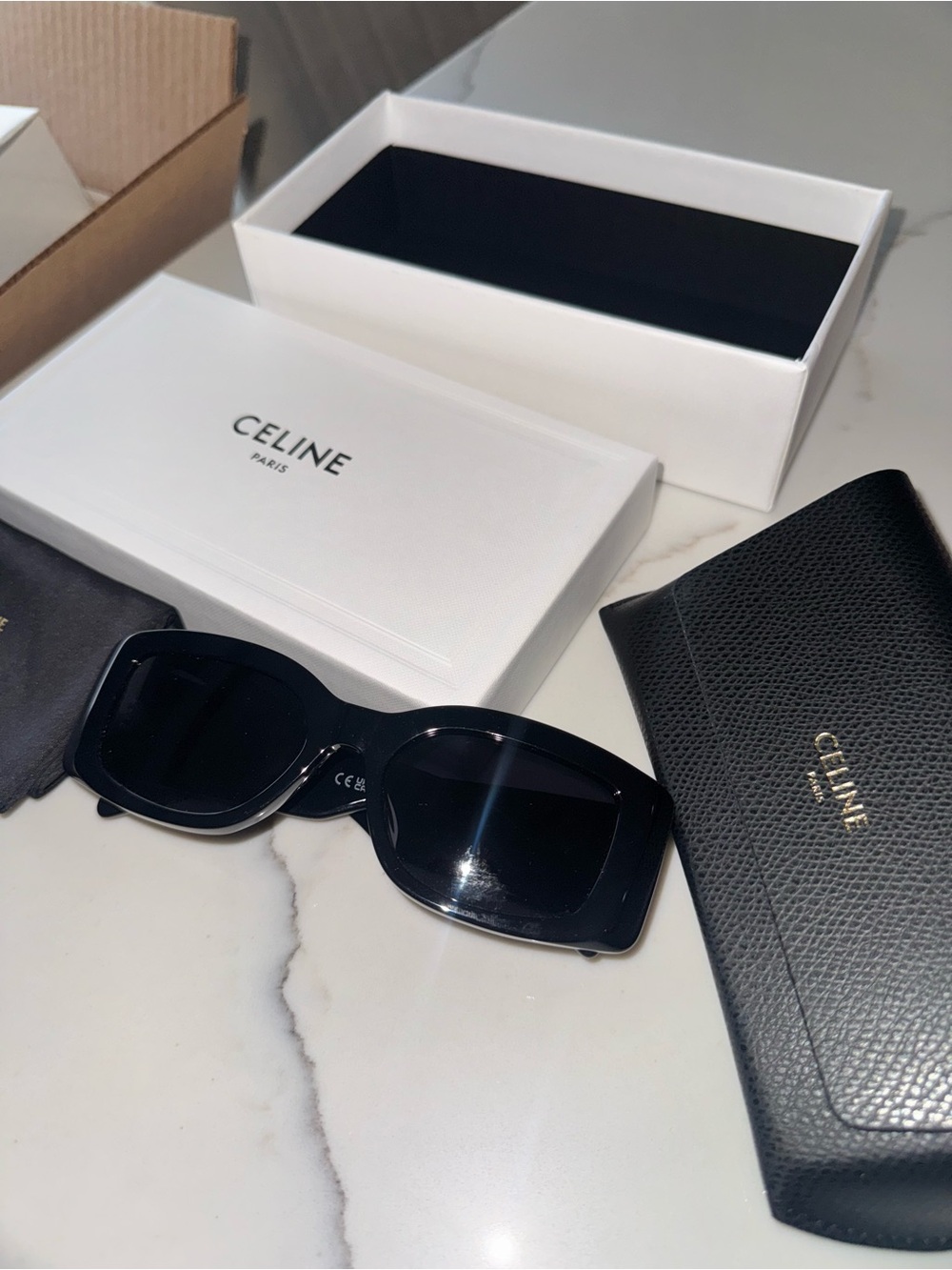Celine Black Glossy Square Sunglasses